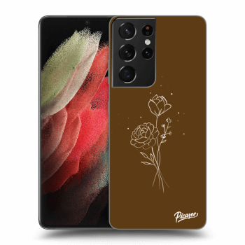 Θήκη για Samsung Galaxy S21 Ultra 5G G998B - Brown flowers