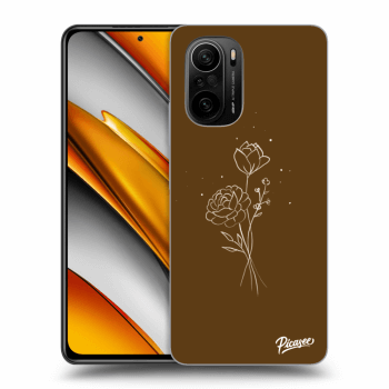 Θήκη για Xiaomi Poco F3 - Brown flowers