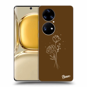Θήκη για Huawei P50 - Brown flowers