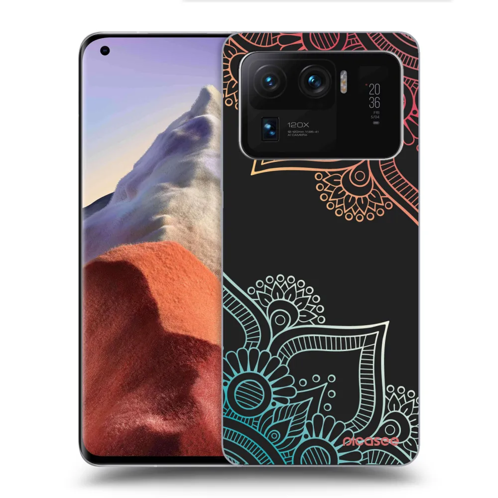 Picasee Μαύρη θήκη σιλικόνης για Xiaomi Mi 11 Ultra - Flowers pattern