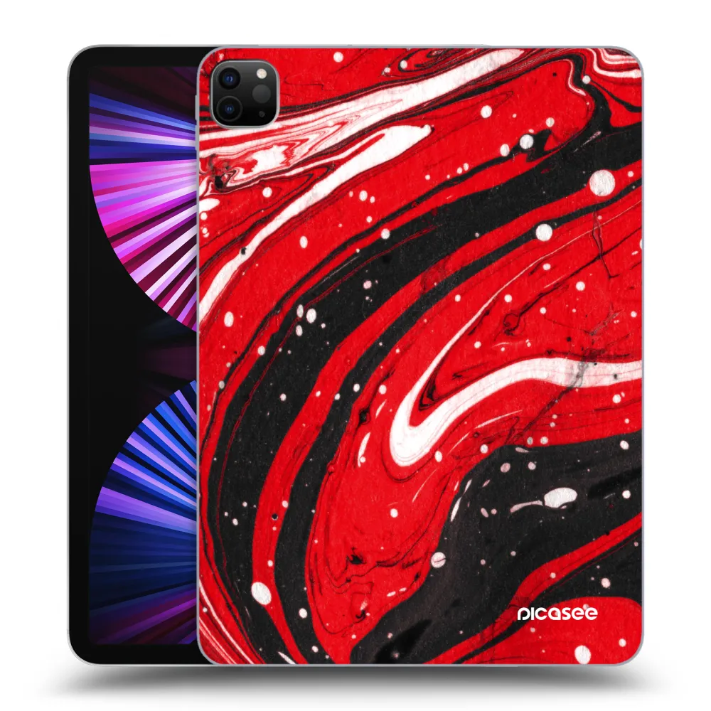 Picasee Μαύρη θήκη σιλικόνης για Apple iPad Pro 11" 2021 (3.gen) - Red black