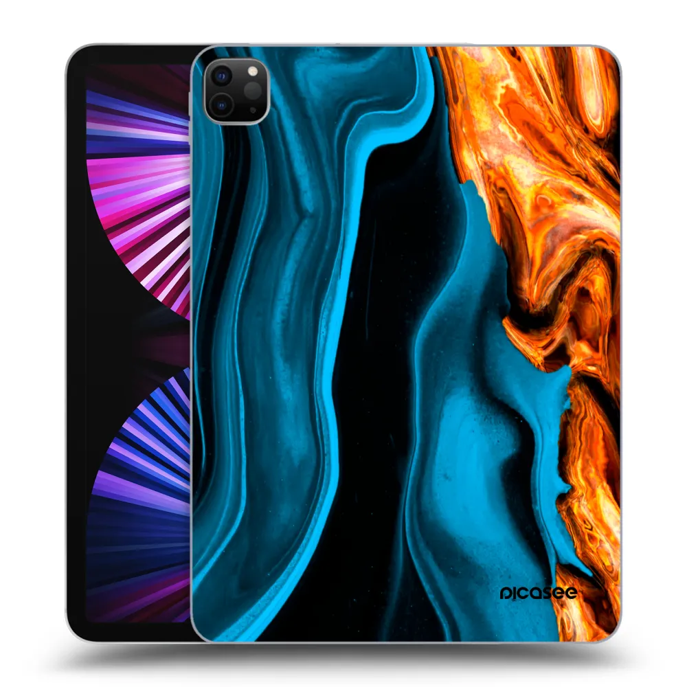 Picasee Μαύρη θήκη σιλικόνης για Apple iPad Pro 11" 2021 (3.gen) - Gold blue