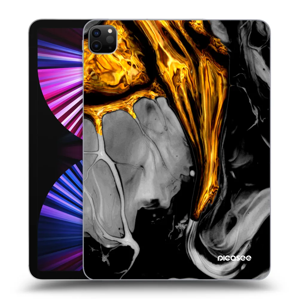 Picasee Μαύρη θήκη σιλικόνης για Apple iPad Pro 11" 2021 (3.gen) - Black Gold