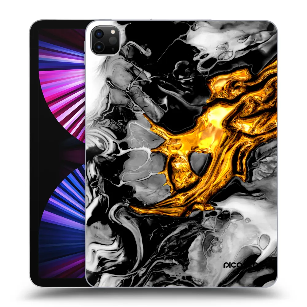 Picasee Μαύρη θήκη σιλικόνης για Apple iPad Pro 11" 2021 (3.gen) - Black Gold 2