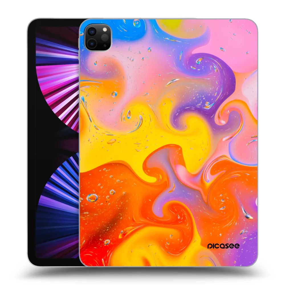 Picasee Μαύρη θήκη σιλικόνης για Apple iPad Pro 11" 2021 (3.gen) - Bubbles