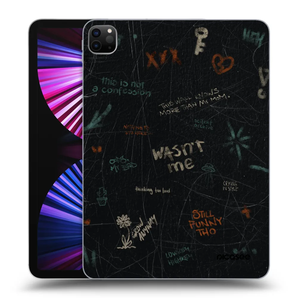 Picasee Μαύρη θήκη σιλικόνης για Apple iPad Pro 11" 2021 (3.gen) - CONFESSION