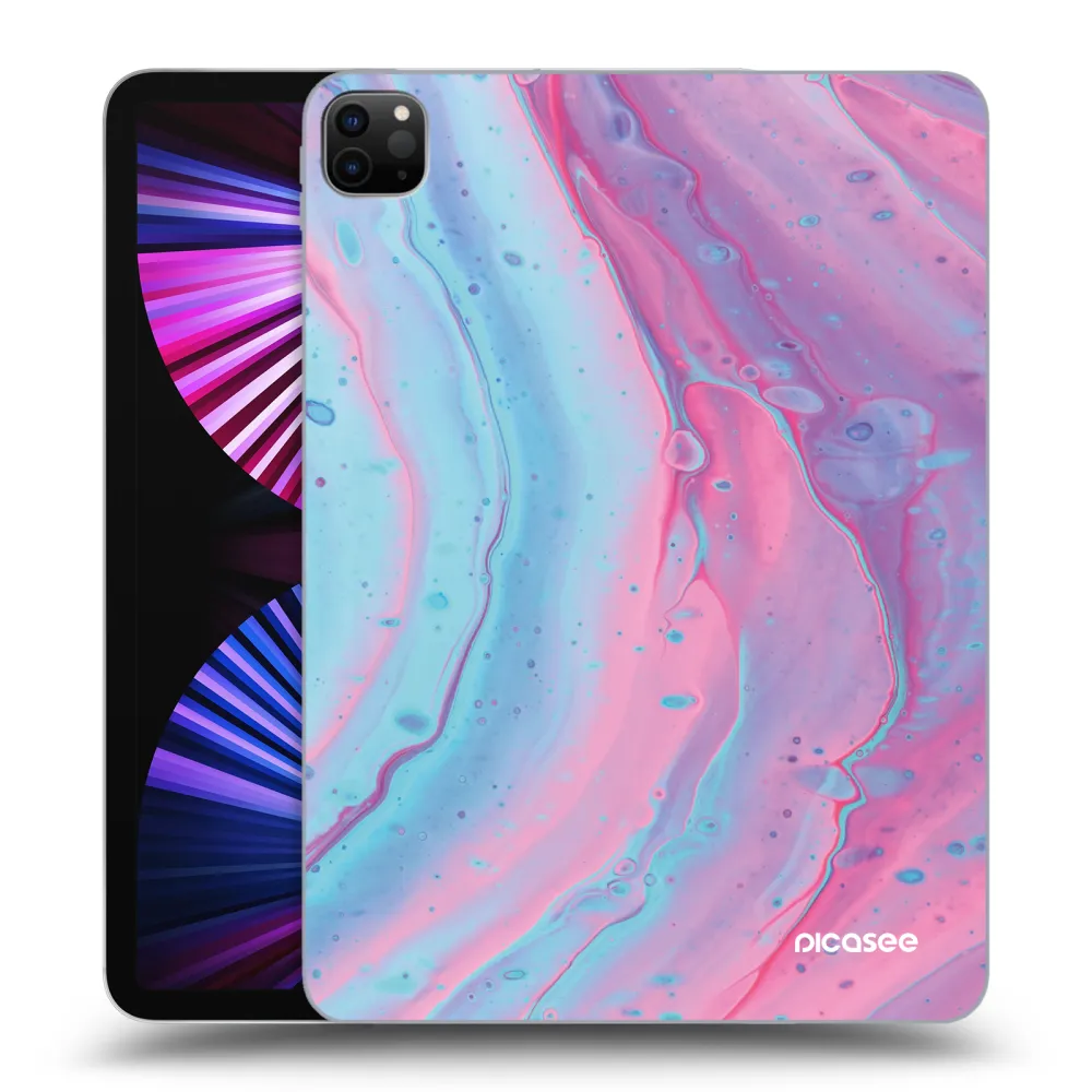 Picasee Μαύρη θήκη σιλικόνης για Apple iPad Pro 11" 2021 (3.gen) - Pink liquid