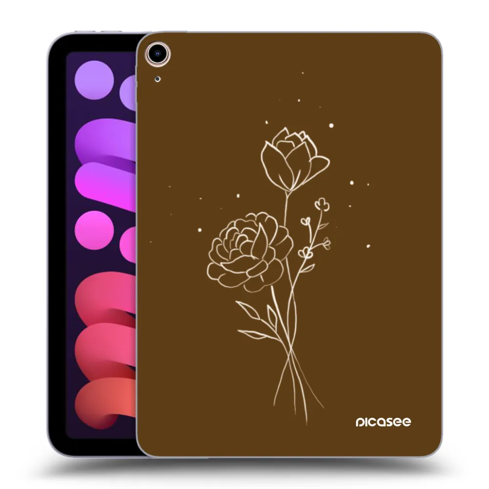 Picasee διαφανής θήκη σιλικόνης Apple iPad mini 2021 (6. gen) - Brown flowers