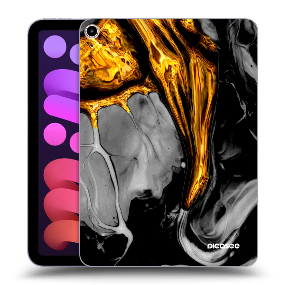 Picasee διαφανής θήκη σιλικόνης Apple iPad mini 2021 (6. gen) - Black Gold