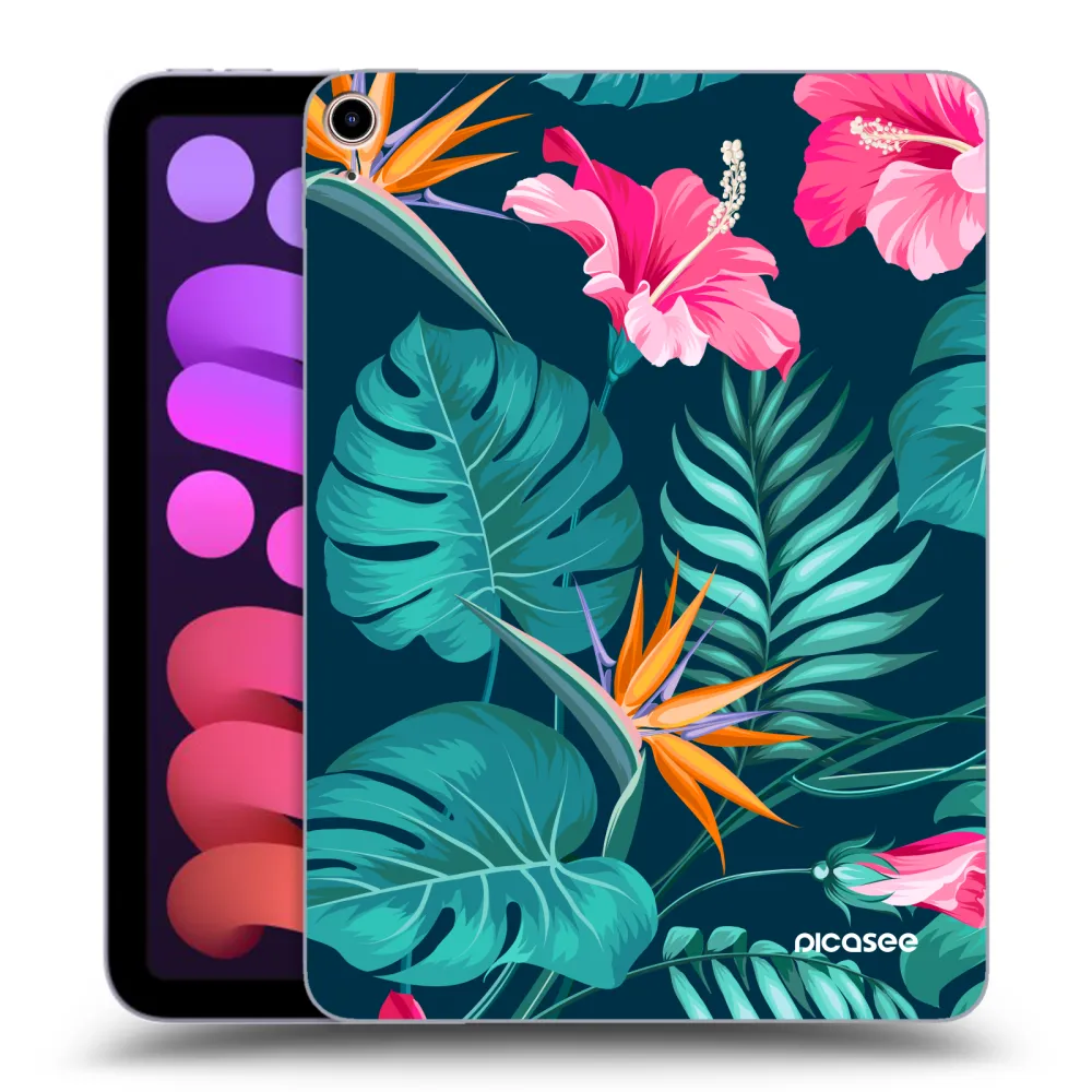 Picasee διαφανής θήκη σιλικόνης Apple iPad mini 2021 (6. gen) - Pink Monstera