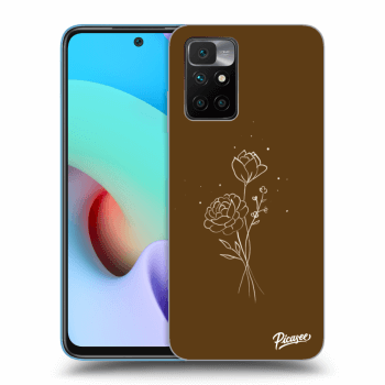 Θήκη για Xiaomi Redmi 10 - Brown flowers