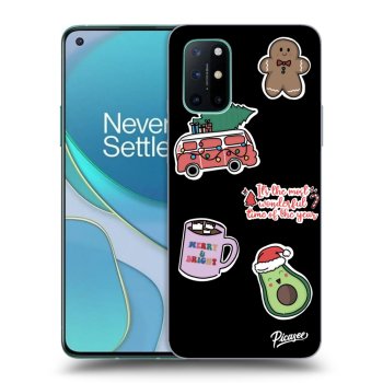 Picasee Μαύρη θήκη σιλικόνης για OnePlus 8T - Christmas Stickers