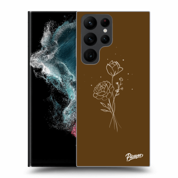 Θήκη για Samsung Galaxy S22 Ultra 5G - Brown flowers