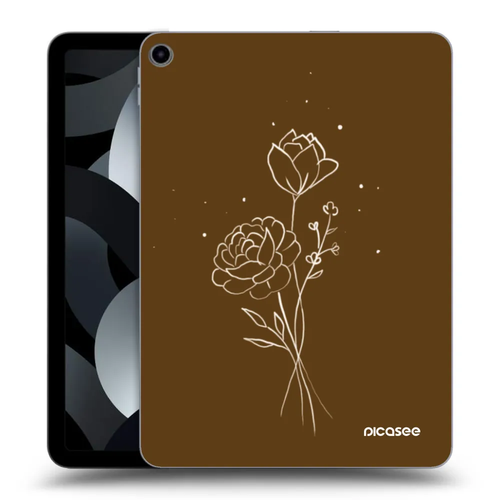 Picasee διαφανής θήκη σιλικόνης Apple iPad Air 5 10.9" 2022 - Brown flowers