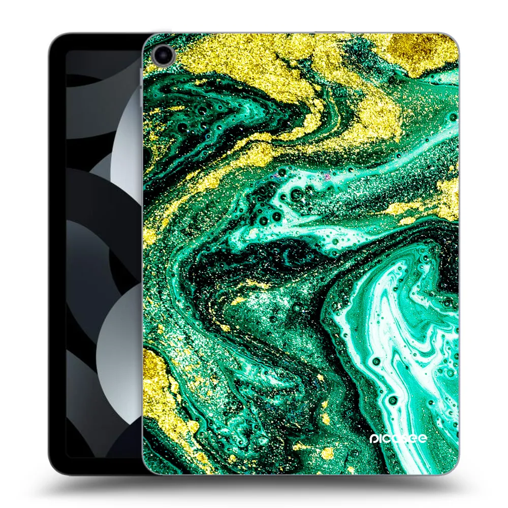 Picasee διαφανής θήκη σιλικόνης Apple iPad Air 5 10.9" 2022 - Green Gold
