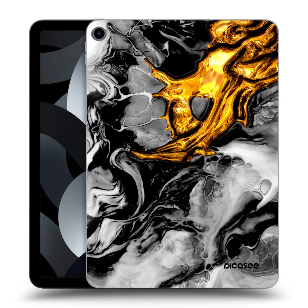 Picasee διαφανής θήκη σιλικόνης Apple iPad Air 5 10.9" 2022 - Black Gold 2