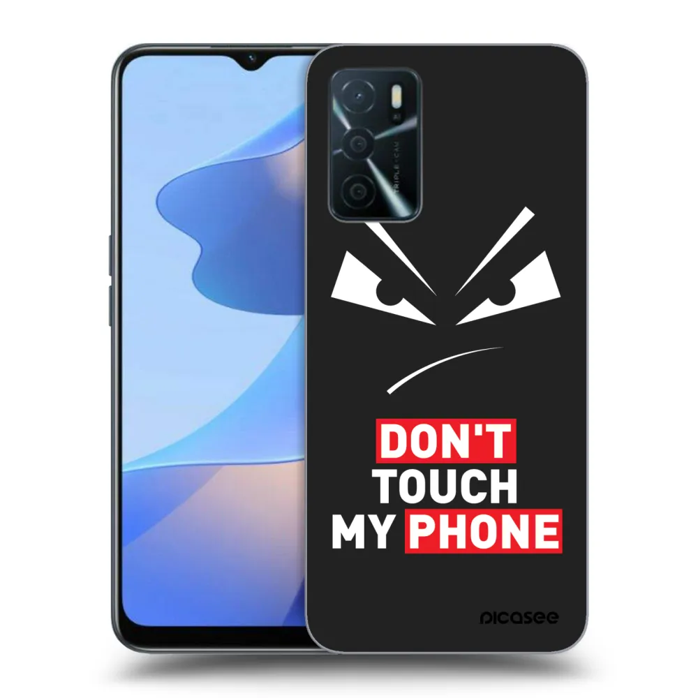 Picasee Μαύρη θήκη σιλικόνης για OPPO A16s - Evil Eye - Transparent