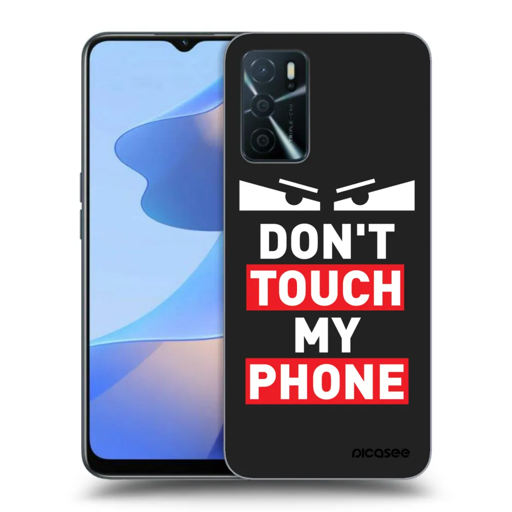 Picasee Μαύρη θήκη σιλικόνης για OPPO A16s - Shadow Eye - Transparent