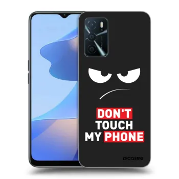 Picasee Μαύρη θήκη σιλικόνης για OPPO A16s - Angry Eyes - Transparent