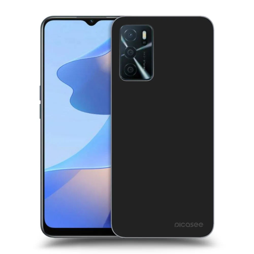 Picasee Μαύρη θήκη σιλικόνης για OPPO A16s - Clear