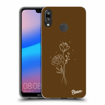 Θήκη για Huawei P20 Lite - Brown flowers