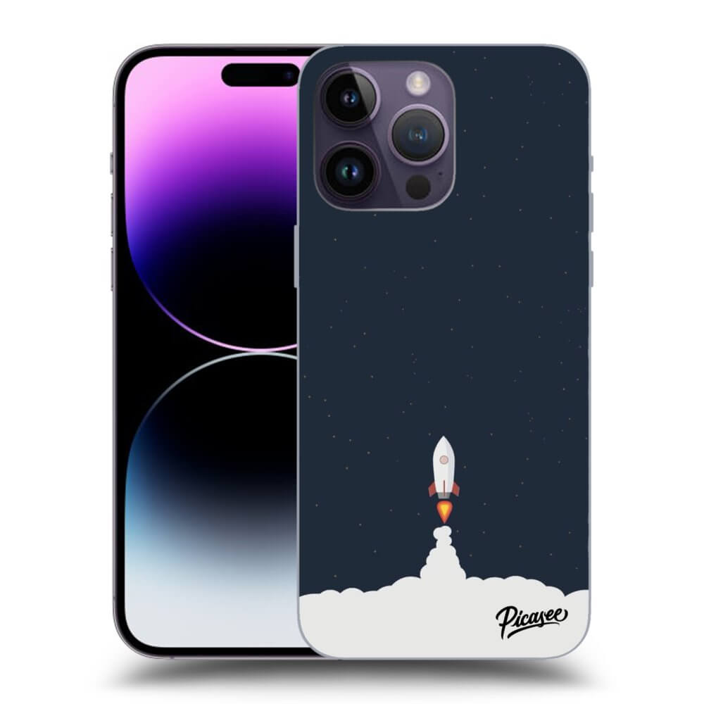 Picasee Μαύρη θήκη σιλικόνης για Apple iPhone 14 Pro Max - Astronaut 2