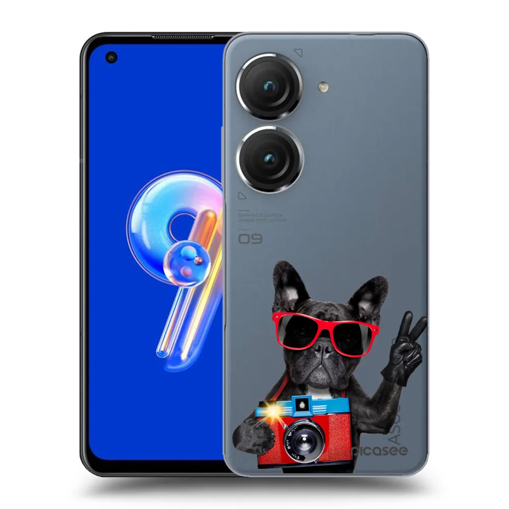 Picasee διαφανής θήκη σιλικόνης Asus Zenfone 9 - French Bulldog