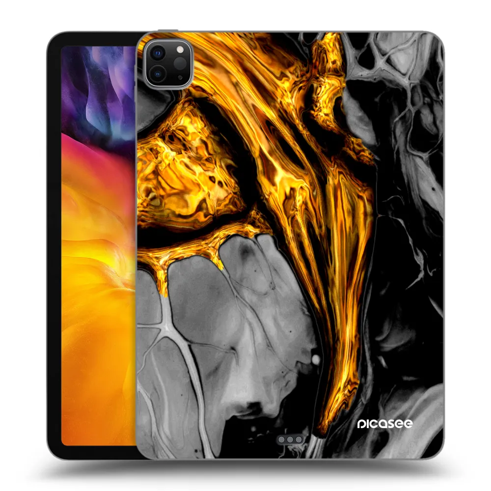 Picasee Μαύρη θήκη σιλικόνης για Apple iPad Pro 11" 2022 M2 (4.generace) - Black Gold