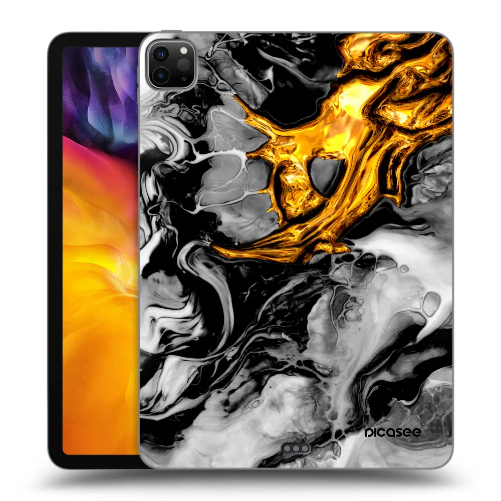 Picasee Μαύρη θήκη σιλικόνης για Apple iPad Pro 11" 2022 M2 (4.generace) - Black Gold 2