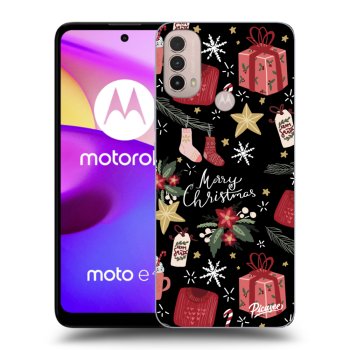 Picasee Μαύρη θήκη σιλικόνης για Motorola Moto E40 - Christmas