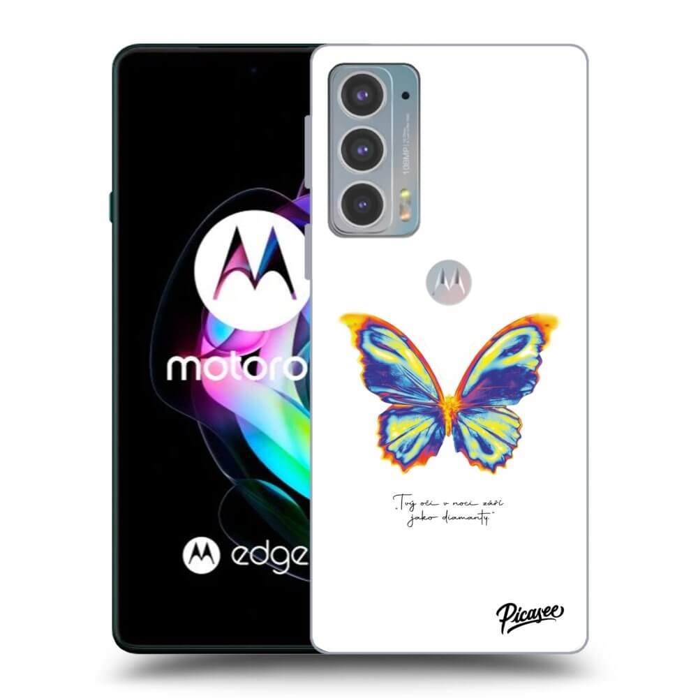Picasee Μαύρη θήκη σιλικόνης για Motorola Edge 20 - Diamanty White