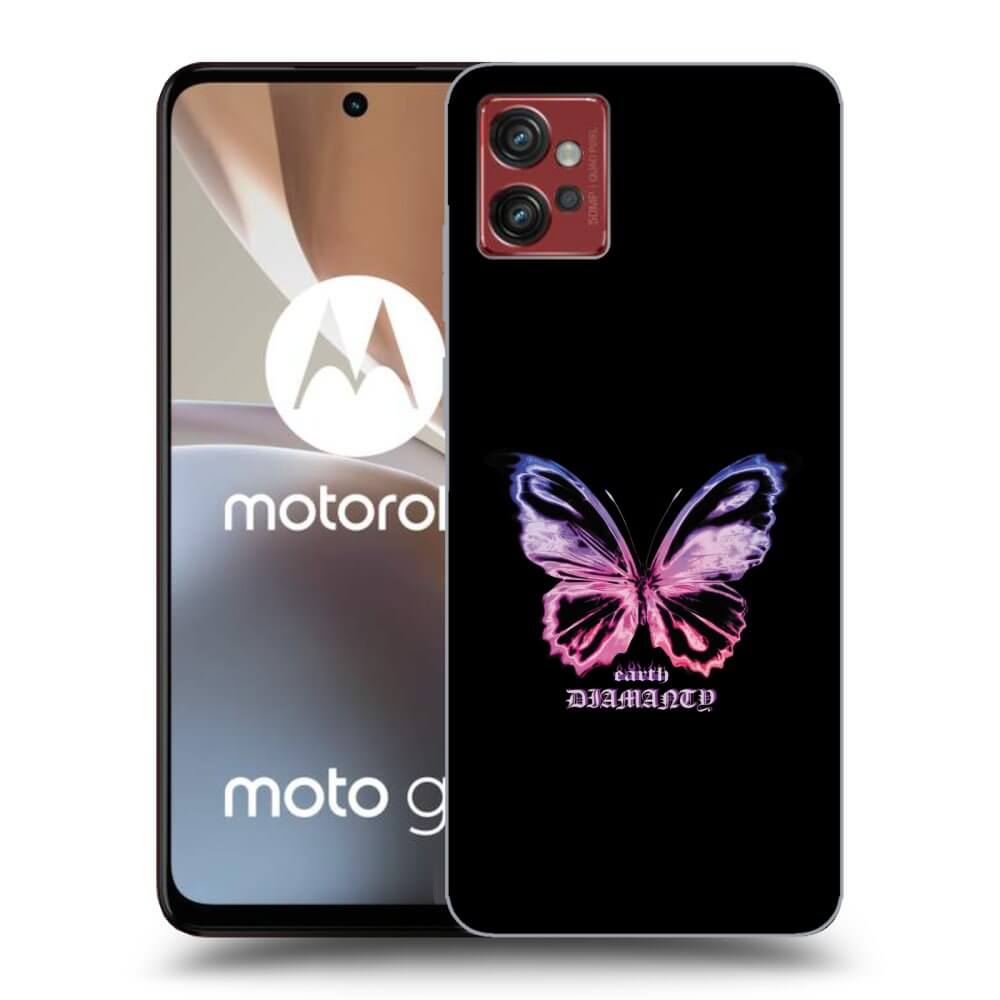 Picasee Μαύρη θήκη σιλικόνης για Motorola Moto G32 - Diamanty Purple