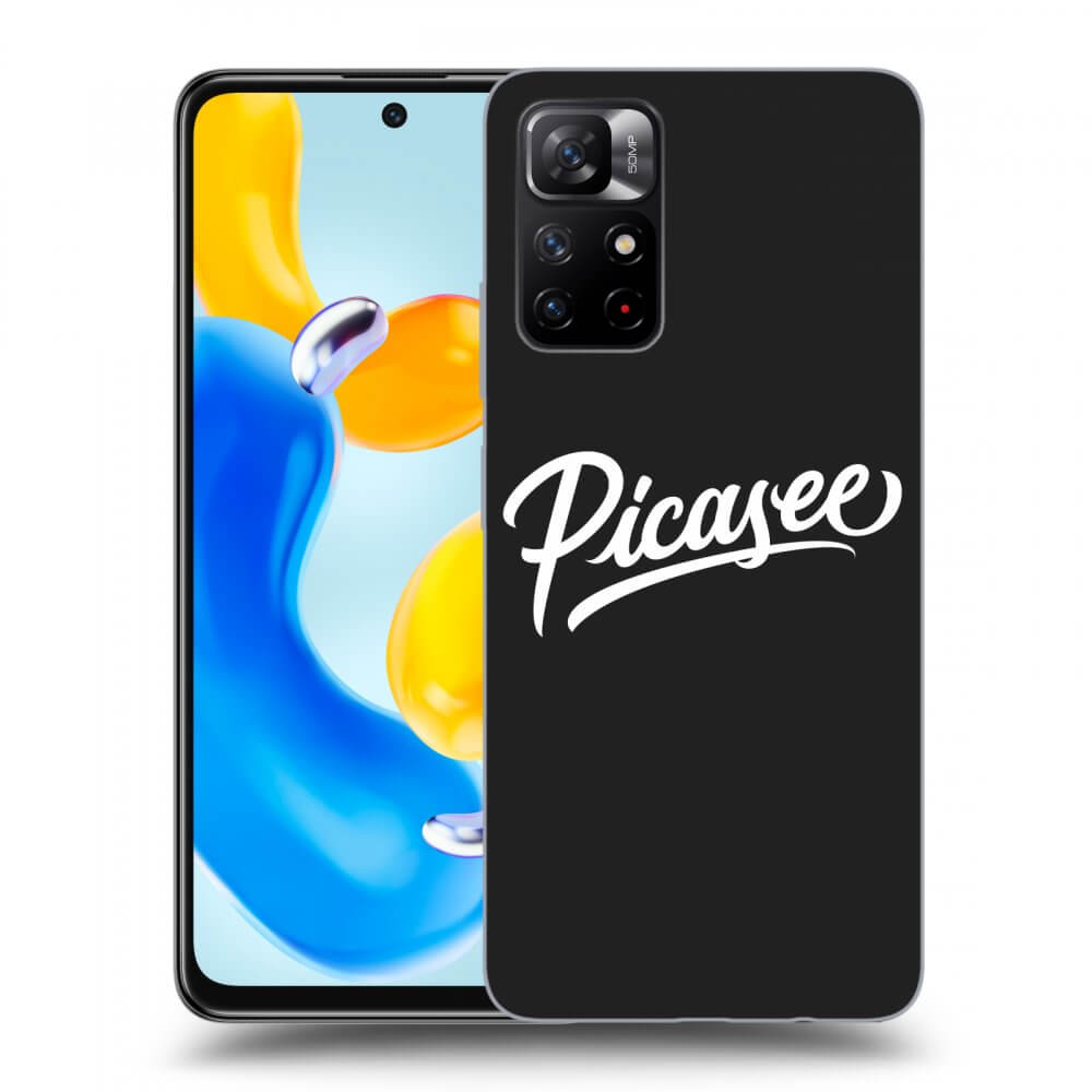 Picasee Μαύρη θήκη σιλικόνης για Xiaomi Redmi Note 11S 5G - Picasee - old logo - white