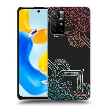 Picasee Μαύρη θήκη σιλικόνης για Xiaomi Redmi Note 11S 5G - Flowers pattern