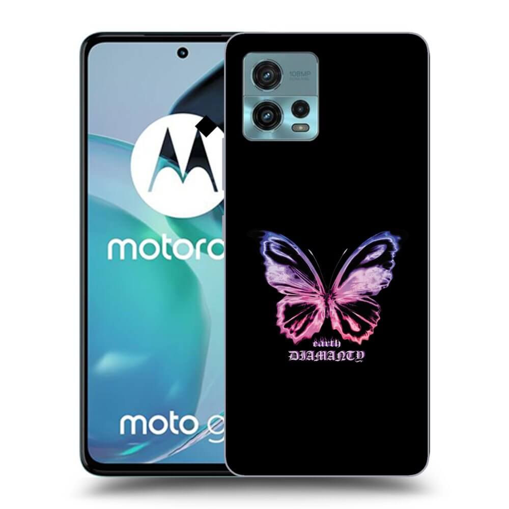Picasee Μαύρη θήκη σιλικόνης για Motorola Moto G72 - Diamanty Purple