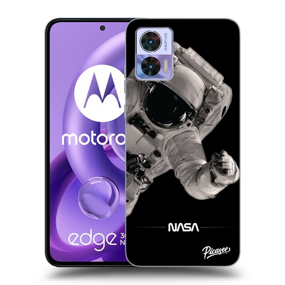 Picasee Μαύρη θήκη σιλικόνης για Motorola Edge 30 Neo - Astronaut Big