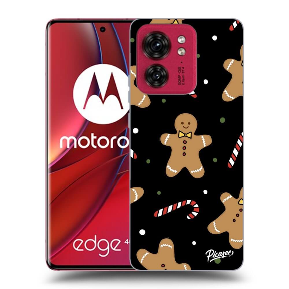 Picasee Μαύρη θήκη σιλικόνης για Motorola Edge 40 - Gingerbread