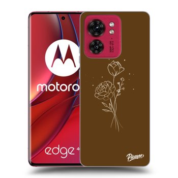 Θήκη για Motorola Edge 40 - Brown flowers