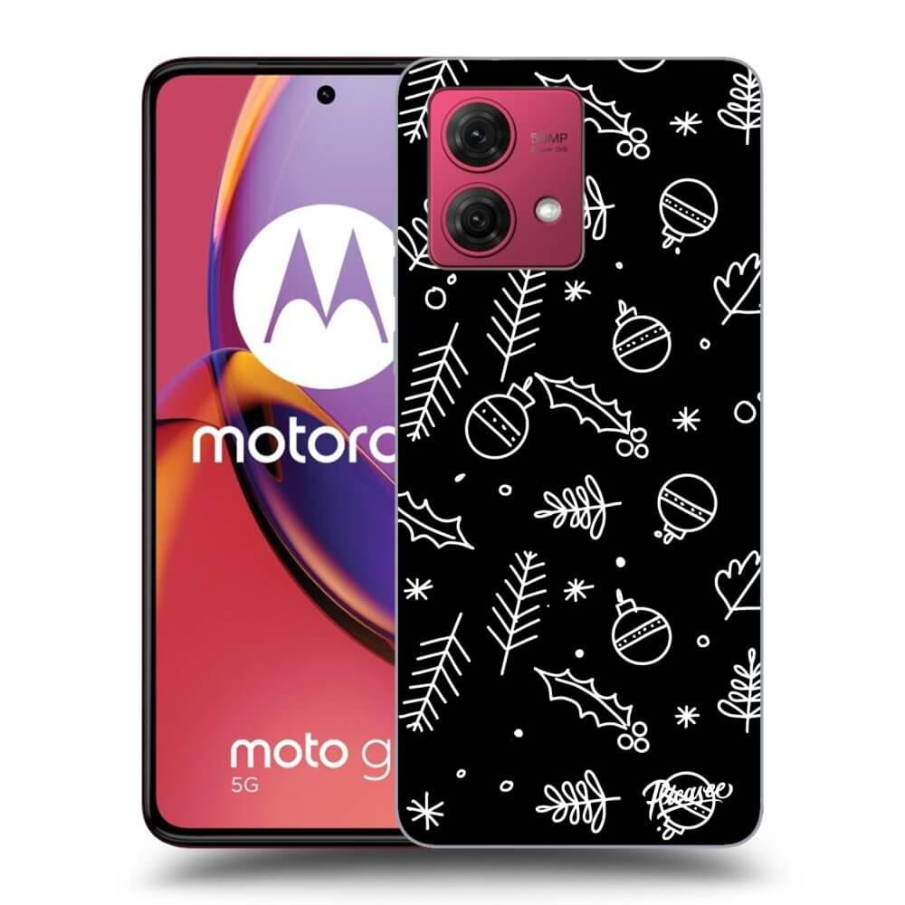 Picasee Μαύρη θήκη σιλικόνης για Motorola Moto G84 5G - Mistletoe