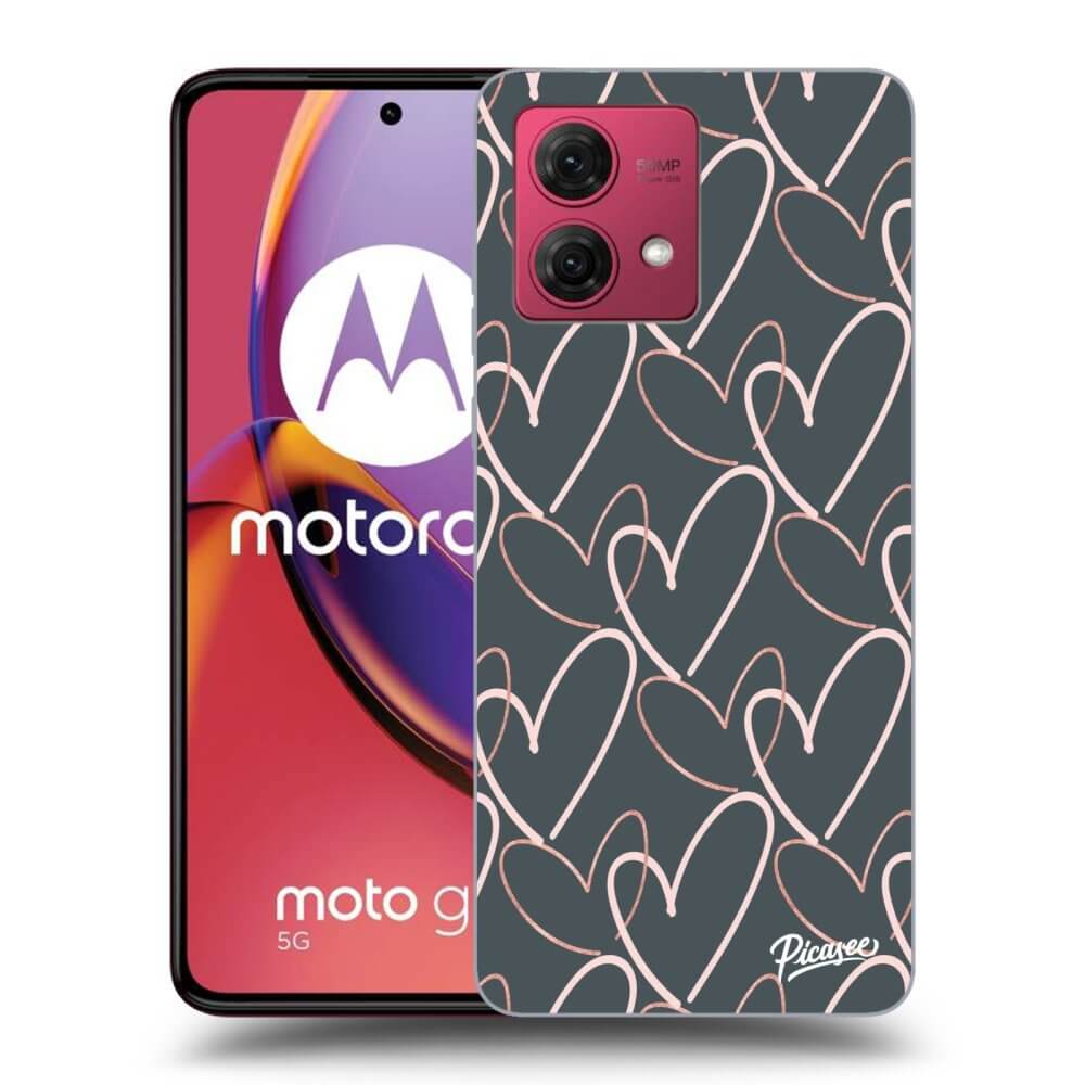 Picasee Μαύρη θήκη σιλικόνης για Motorola Moto G84 5G - Lots of love