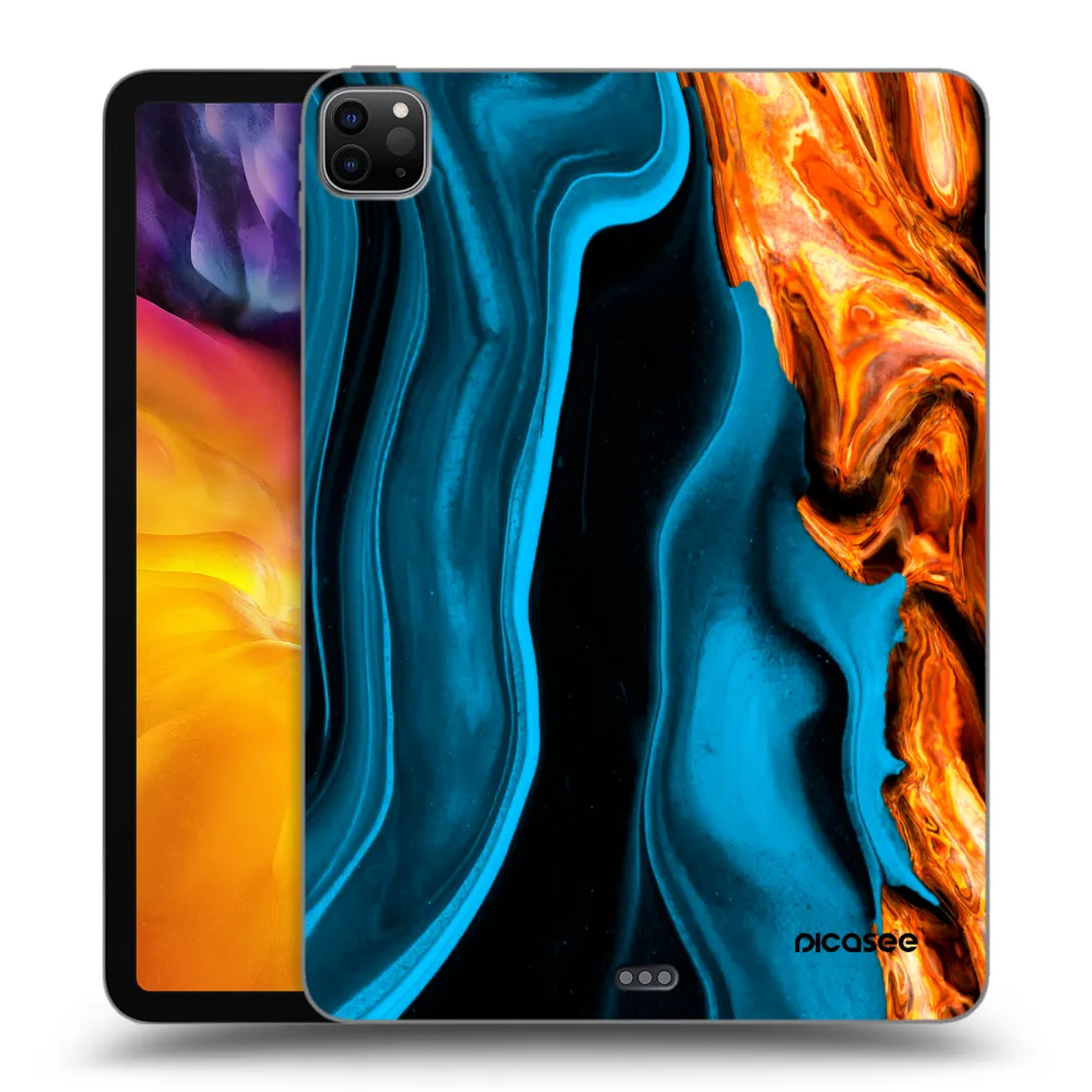 Picasee Μαύρη θήκη σιλικόνης για Apple iPad Pro 11" 2024 (7.gen.) - Gold blue