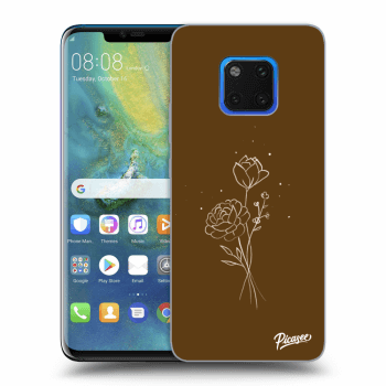 Θήκη για Huawei Mate 20 Pro - Brown flowers