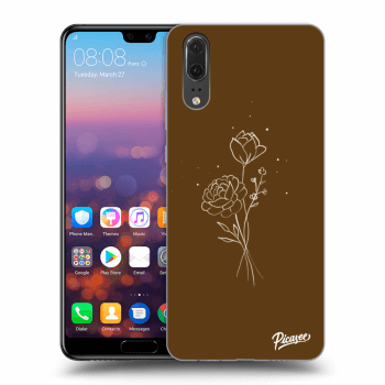Θήκη για Huawei P20 - Brown flowers