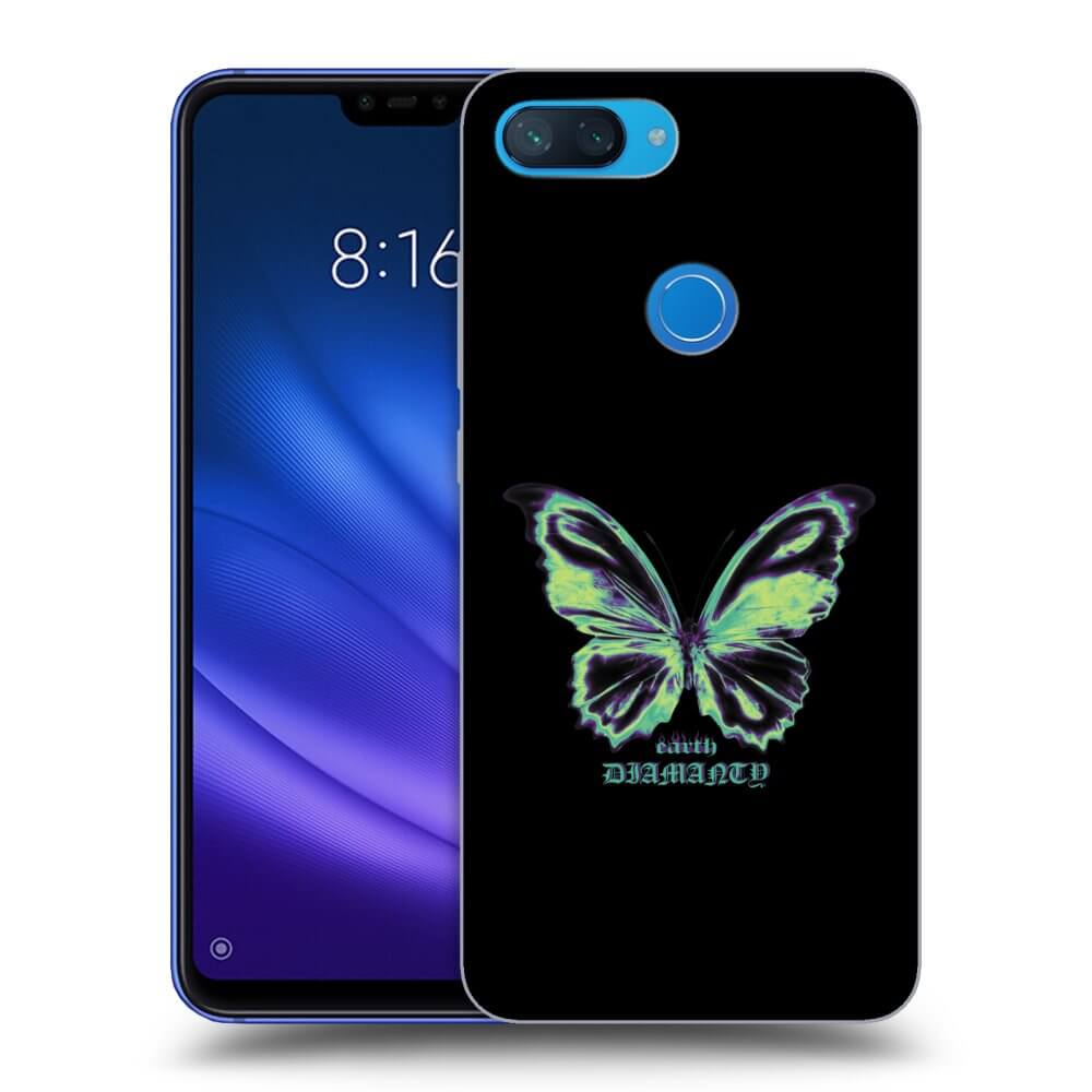 Picasee Μαύρη θήκη σιλικόνης για Xiaomi Mi 8 Lite - Diamanty Blue