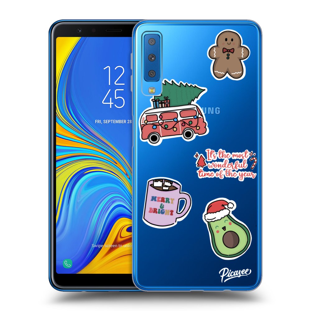Picasee διαφανής θήκη σιλικόνης Samsung Galaxy A7 2018 A750F - Christmas Stickers