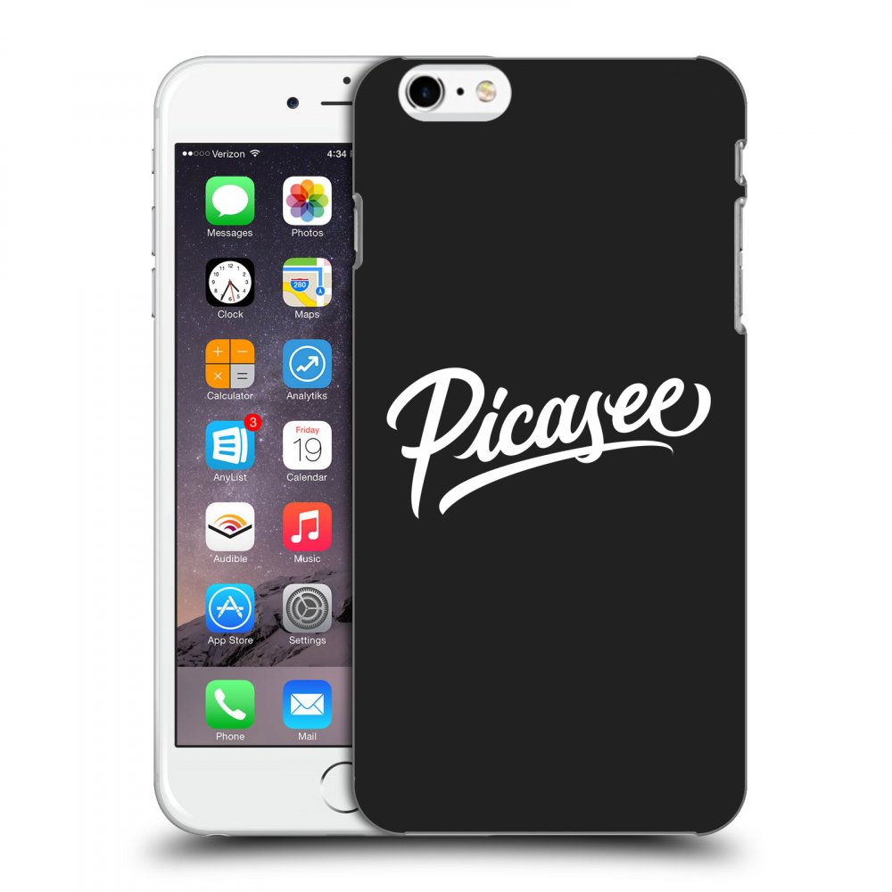 Picasee Μαύρη θήκη σιλικόνης για Apple iPhone 6 Plus/6S Plus - Picasee - old logo - white