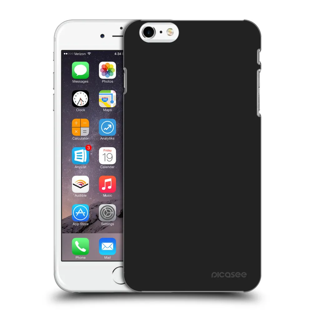 Picasee Μαύρη θήκη σιλικόνης για Apple iPhone 6 Plus/6S Plus - Clear