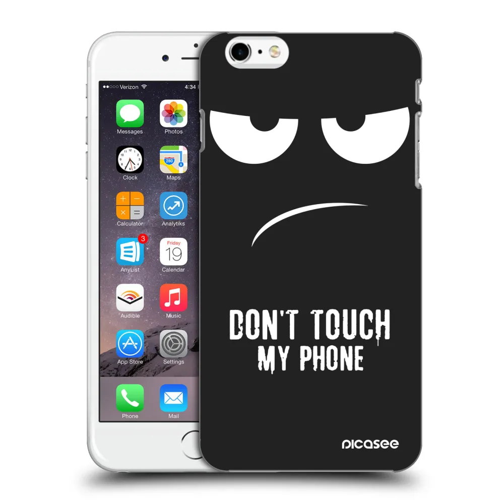 Picasee Μαύρη θήκη σιλικόνης για Apple iPhone 6 Plus/6S Plus - Don't Touch My Phone