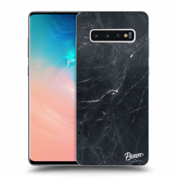 Picasee Μαύρη θήκη σιλικόνης για Samsung Galaxy S10 Plus G975 - Black marble