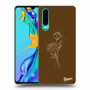 Θήκη για Huawei P30 - Brown flowers